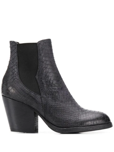 Pantanetti Snakeskin Effect Boots In Grey