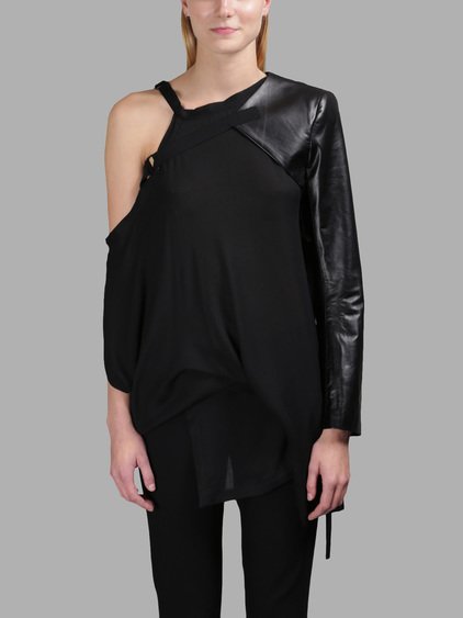 Ann Demeulemeester Black Leather Sleeve | ModeSens