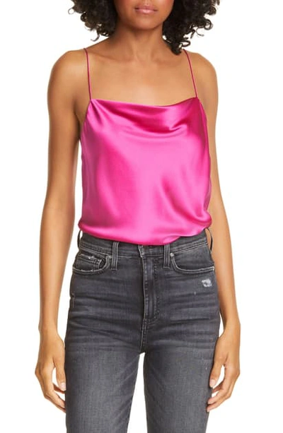 Cami Nyc The Axel Cowl-neck Silk Camisole In Nebula