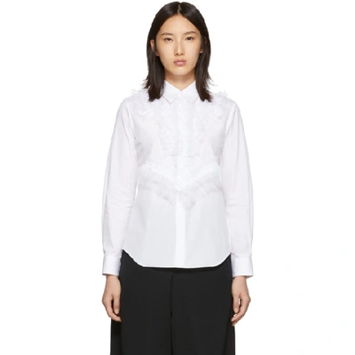 Comme Des Garçons Comme Des Garcons White Thick Georgette Detail Shirt In 2 White/wht