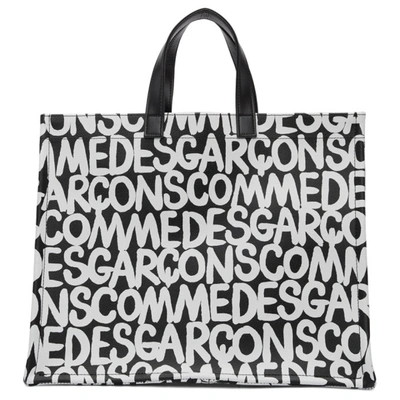 Comme Des Garçons Comme Des Garcons Black And White Flat Printed Tote