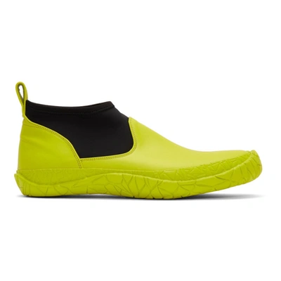 Issey Miyake Men Yellow Vulcanized Mid-top Sneakers In 52.yellow