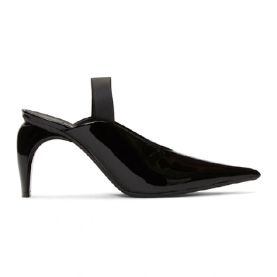 Misbhv Black Vinyl Slingback Slicer Pump Heels