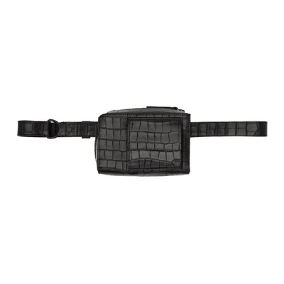 Dries Van Noten Black Croc Pouch