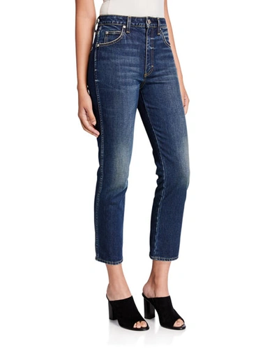 Amo Denim Chloe High Rise Ankle Crop Skinny Jeans In True Blue