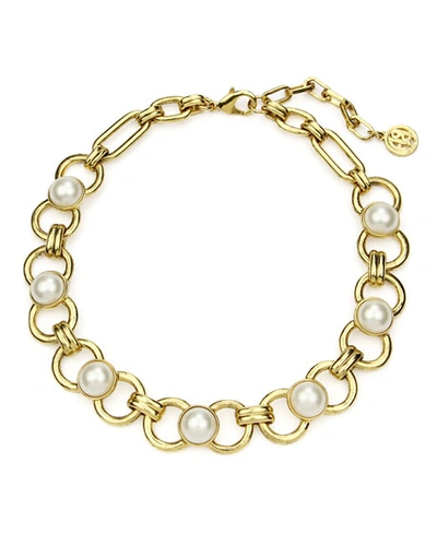Ben-amun Short Pearly Chain Necklace In Gold