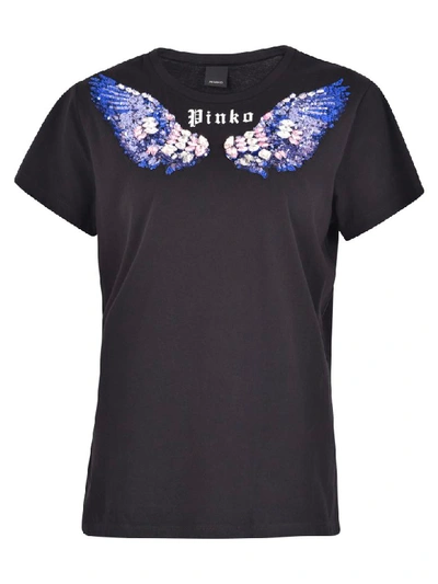 Pinko Embellished T-shirt In Black