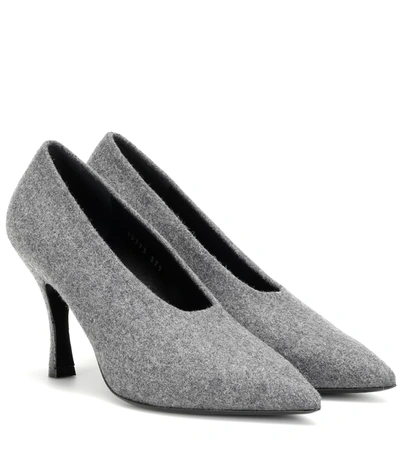 Dries Van Noten Woollen Stilettos In Grey