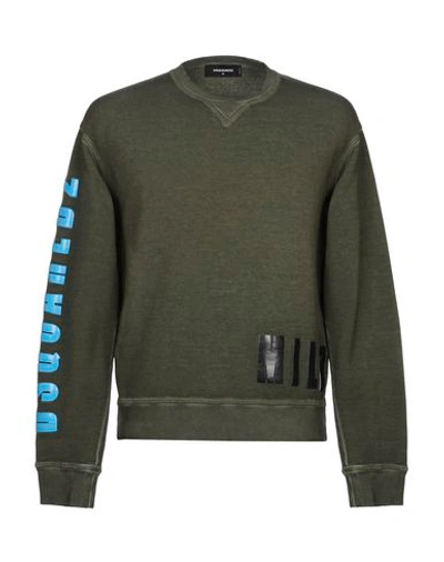 Dsquared2 Sweatshirts In Military Green