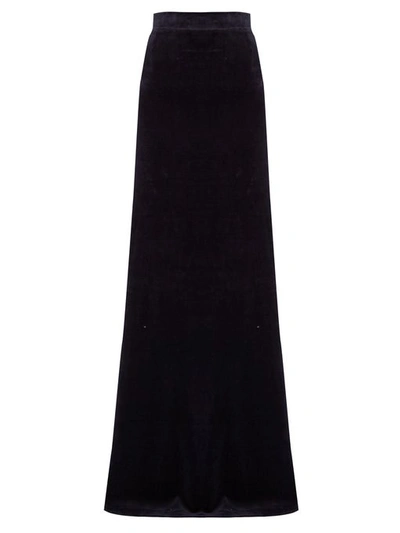 Vetements X Juicy Couture Cotton-blend Velour Maxi Skirt In Black