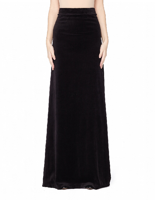 Vetements X Juicy Couture Cotton-blend Velour Maxi Skirt In Black ...