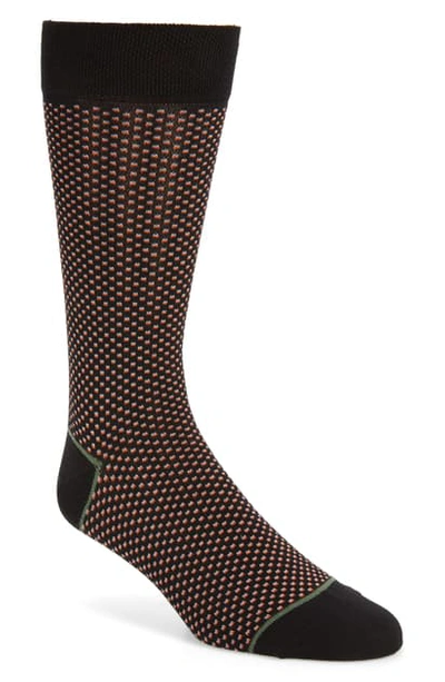 Ted Baker Quail Spot Pattern Socks In Black