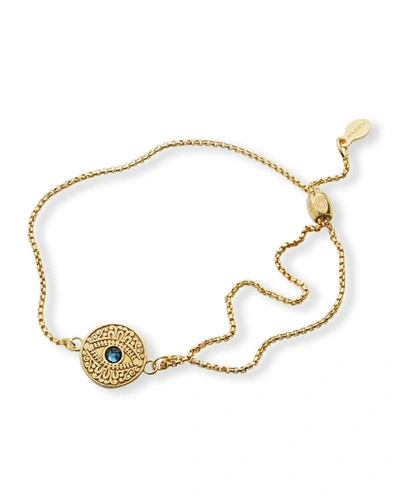 Alex And Ani Evil Eye Pull-chain Bracelet, Blue/gold In Gold/blue