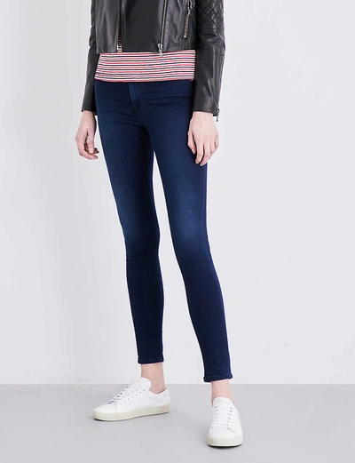 7 For All Mankind B(air) Denim Ankle Skinny W/released Hem, Tranquil Blue In Slim Illusion Luxe Twilight Blue