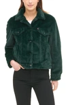 Levi's Women's Faux Fur Trucker Jacket In Pine Green