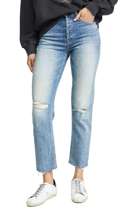 Mother The Tomcat Ankle Fray Straight-leg Jeans The Last Supper Destroyed