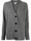 Equipment Cashmere Button-front Elder Cardigan In Heather Grey W,grey Buttons