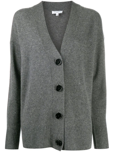 Equipment Cashmere Button-front Elder Cardigan In Heather Grey W,grey Buttons