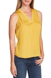 Vince Camuto Rumpled Satin V-neck Tank In Honey Pot