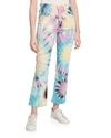 Mother The Tripper High-rise Crop Bootcut Tie-dye Jeans In Swirl