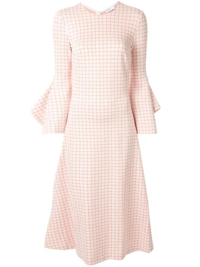 Rosetta Getty Check Print Midi Dress In Red