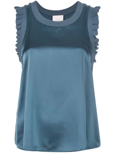 Cinq À Sept Sleeveless Flared Top In Grey