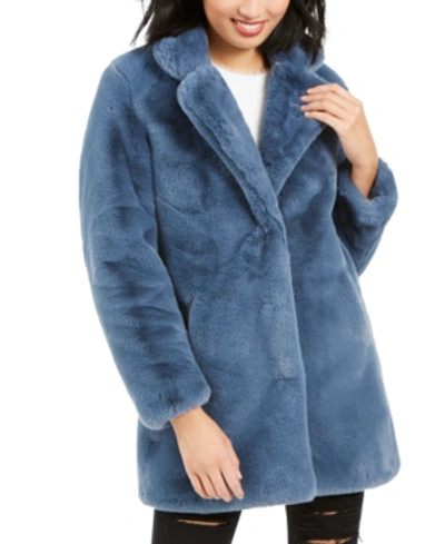 Apparis Eloise Faux-fur Coat, Created For Macy's In Steel Blue