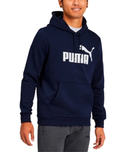 Puma Men's Essential Logo Hoodie In Navy