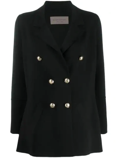 D-exterior Double-breasted Jacket In Black