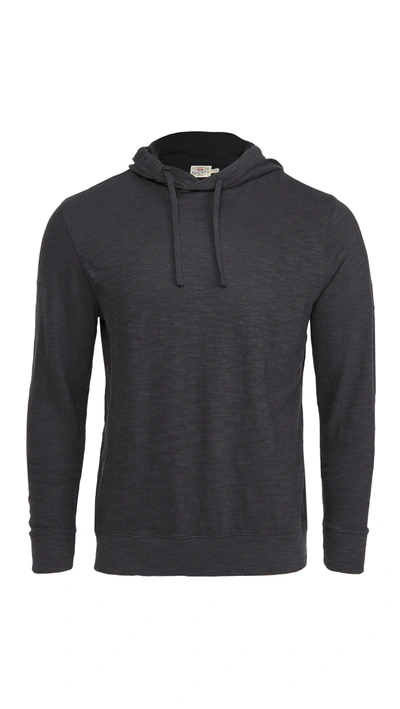 Faherty Slub Cotton Hoodie In Graphite