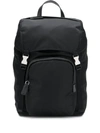 Prada Buckled Backpack In Black