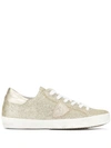 Philippe Model Sneakers Low Gold Glitter In Glitter Or