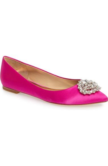 badgley mischka davis satin flats