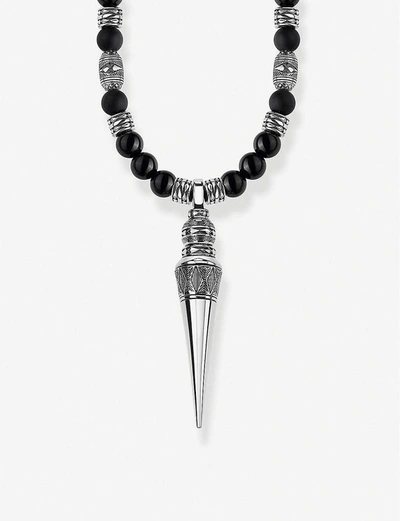 Thomas Sabo Meditation Sterling Silver And Obsidian Necklace
