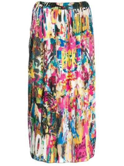 Ultràchic Mural Print Pleated Skirt In Murales