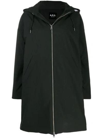 Apc Storm Parka Coat In Black