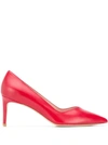 Stuart Weitzman Anny Patent Leather Pointed Pumps In Red