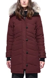 Canada Goose Lorette Hooded Down Parka With Genuine Coyote Fur Trim In Elderberry