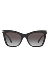 Valentino Garavani Stud-embellished Cat Eye Sunglasses In Gradient Black