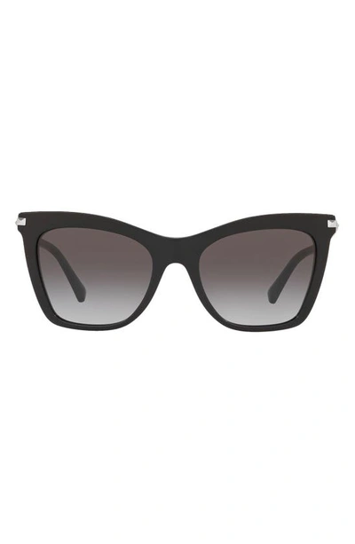 Valentino Garavani Stud-embellished Cat Eye Sunglasses In Gradient Black