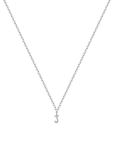 Meira T 14k White Gold Diamond Intial Pendant Necklace In Initial J