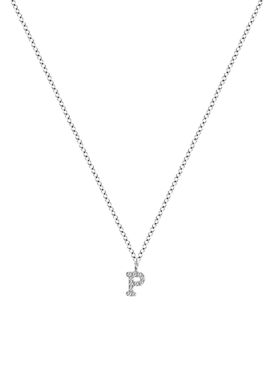 Meira T 14k White Gold Diamond Intial Pendant Necklace In Initial P