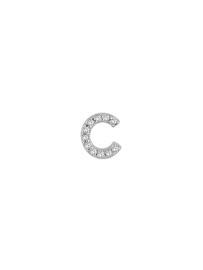 Meira T 14k White Gold Diamond Intial Single Stud Earring In Initial C