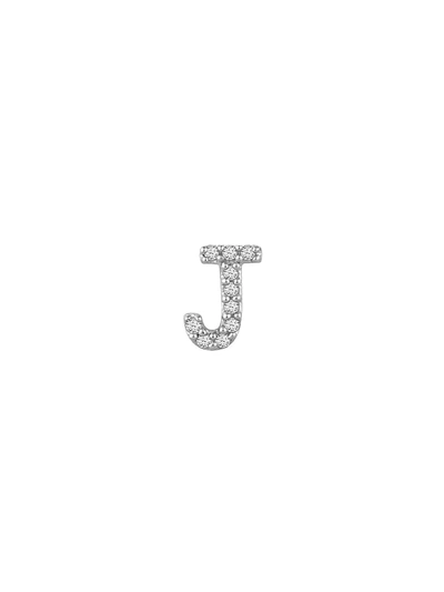 Meira T 14k White Gold Diamond Intial Single Stud Earring In Initial J