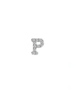 Meira T 14k White Gold Diamond Intial Single Stud Earring In Initial P