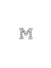 Meira T 14k White Gold Diamond Intial Single Stud Earring In Initial M