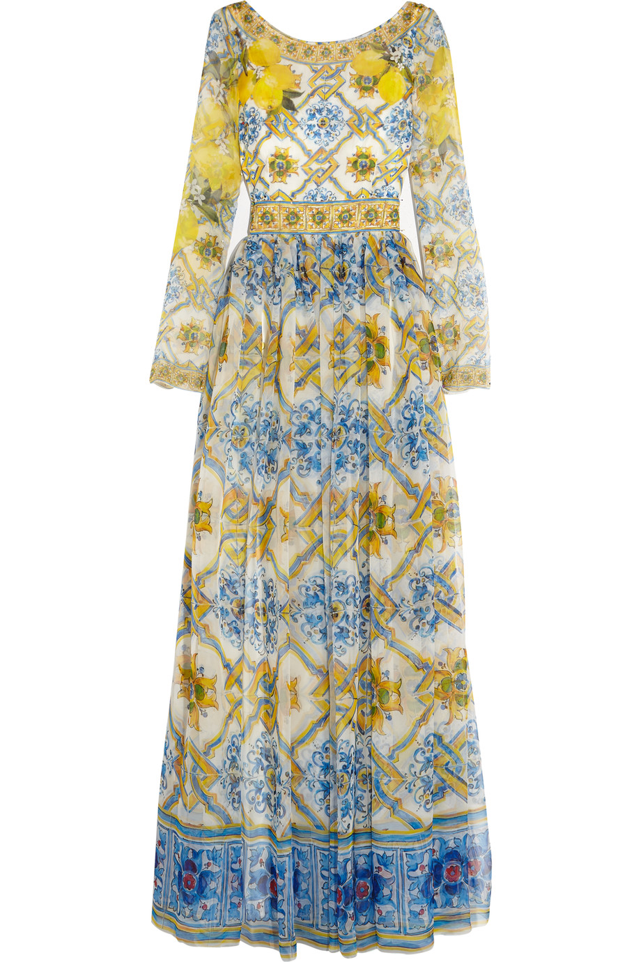 Dolce & Gabbana Printed Silk-chiffon Gown | ModeSens