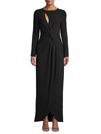 Dress The Population Naomi Long-sleeve Twist Gown