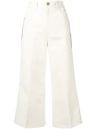 Gucci Web Side Stripe Trousers In Neutrals