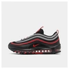 Nike Men's Air Max 97 Casual Shoes In Black/university Red/metallic Silver